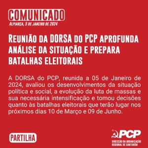 PCP aprofunda análise da situação e prepara batalhas eleitorais