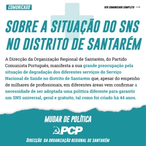 Sobre a Situação do SNS no distrito de Santarém